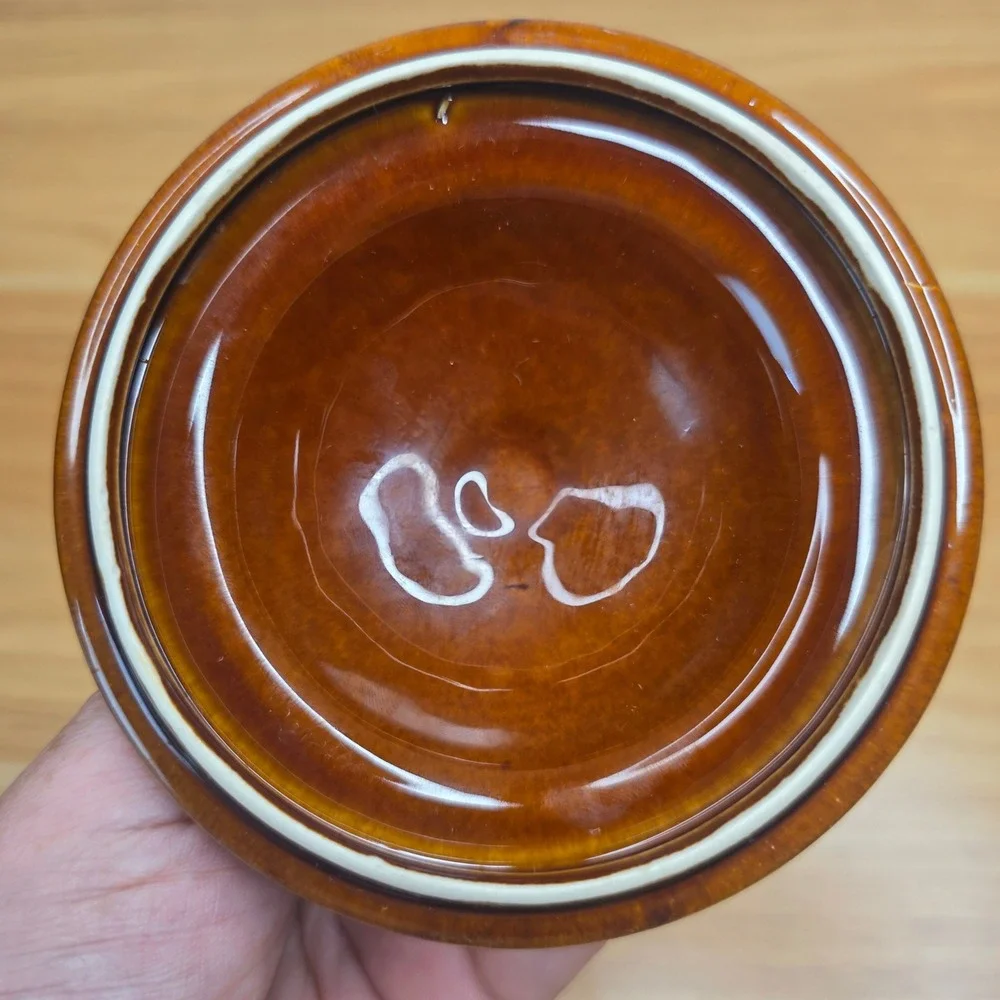 Vintage 1960s Fiesta Ironstone Sheffield Amberstone Glaze Sugar Bowl HTF
